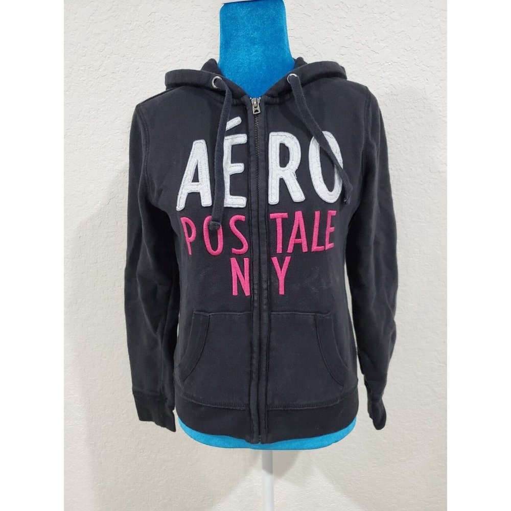 Aeropostale black Zip Up Hoodie Size S/P